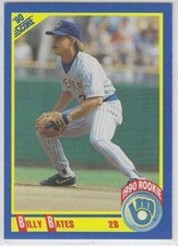 1990 Score #608A Billy Bates Milwaukee Brewers RC (Error--First in Triples)