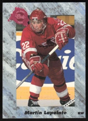 1991-92 Classic Draft Picks #9 Martin Lapointe Rookie Detroit Red Wings - Image 1 of 2