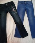 Girl's Jeans Lot Of 2 DKNY and Faded Glory Size 8 Sequined Preowned