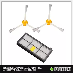 KIT RICAMBI FILTRI HEPA SPAZZOLE 3 BRACCIA PER IROBOT ROOMBA 860 865 866 870 871 - Foto 1 di 11
