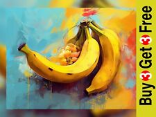 Vibrant Bananas: Original Oil Painting Print 5"x7"