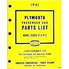 Illustrated Factory Parts Manual for 1941 Plymouth