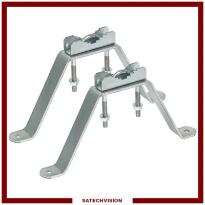 Etrier Fixation Murale Déport 13 cm Pour Mât Diamètre 50 mm Max Parabole Antenne - Photo 1/2