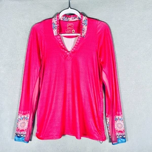 Camisa Pullover Tenis Lucky In Love Para Mujer L Rosa Caliente Manga Larga UPF 50 - Imagen 1 de 14
