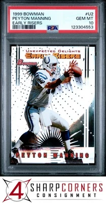 1999 BOWMAN LATE/EARLY RISERS #U2 PEYTON MANNING HOF PSA 10 - Image 1 of 2