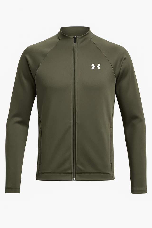 Chaqueta Under Armour para mujer mediana cremallera completa rendimiento sin cuello verde oliva Foto 1 de 4