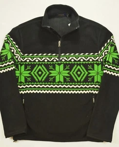 Polo Ralph Lauren schwarz/grün Halbreißverschluss Pullover Vliespullover S klein neu mit Etikett $ 199 - Bild 1 von 3