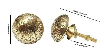 Brass Handcrafted Knobs Pull for Door, Drawers, Wardrobe, Size: 6.5x4x4 cm) (2) - Image 1 of 4