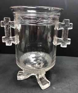 "Jarrón de apio Queen Anne Bearded Man LaBelle Glass Co. circa 1879 EAPG antiguo 7""" - Imagen 1 de 11