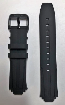 Original Tissot T-Race Cycling T111417A Black Rubber Watch Band Strap w/ Buckle - Image 1 of 4