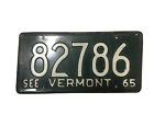 Good  Solid 1965 Vermont License Plate See My Other Plates