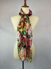 Art Of The Scarf Tie Rack Scarf Women’s Floral Multicolor Polyester 15”x60”