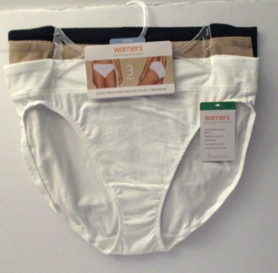 Warners HI-CUT Suave Mezcla de Algodón Elástico HI WAIST Bragas Paquete de 3 Talla 7/L Foto 1 de 4