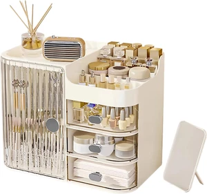 Makeup Organizers for Vanity, Large Capacity Desk Organizers for Cosmetics with - Picture 1 of 8