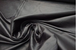 Shantung Silk Faux Fake Dupioni Drapery wedding Solid Black home decor Fabric - Picture 1 of 1