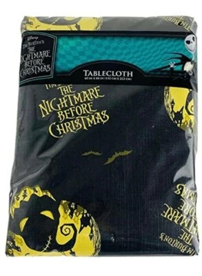 The Nightmare Before Christmas Black Yellow Tablecloth Oogie Boogie 60 x 84 in - Image 1 of 3