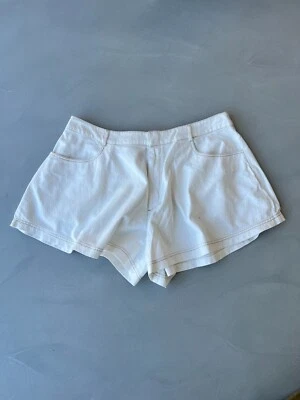 Anthropologie Skirty Twill Cotton Shorts. Cream/White. XL. - Image 1 of 4