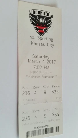 used ticket DC UNITED - SPORTING KANSAS CITY 04.03.2017 Cover