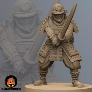 Samurai Miniature Swordsman Warrior Mini Dungeons and Dragons Mini DnD 5e 28mm - Picture 1 of 1