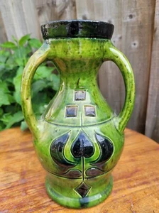 Jarrón vintage flamenco Bélgica Art Nouveau estudio cerámica 3 asas - Imagen 1 de 6