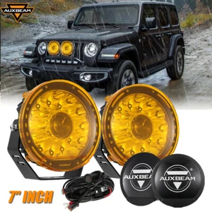 AUXBEAM 7" Round 360-Pro LED Work Light Offroad Flood Spot Offroad SUV ATV+Cover - Picture 1 of 12