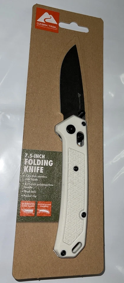Faca de bloqueio dobrável White Ozark Trail 7,5 polegadas AÇO INOXIDÁVEL NOVA EM FOLHA - Imagem 1 de 1