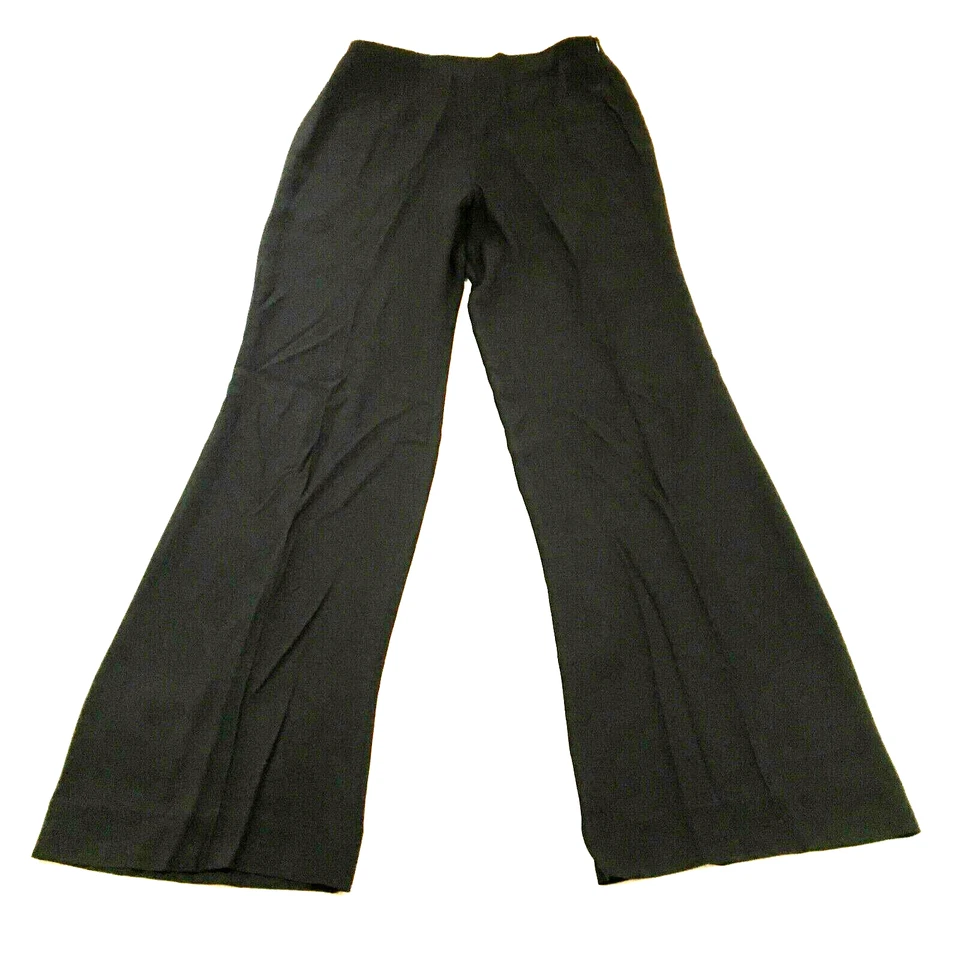 Pantalones de vestir Rena Lange para mujer talla 8 negros tiro alto cremallera lateral pierna ancha nuevos con etiquetas Foto 1 de 4