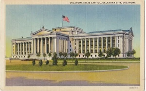 Postcard Oklahoma State Capitol Oklahoma City Linen Unposted - Picture 1 of 2