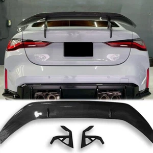 Real Carbon Fiber Rear Trunk Spoiler Wing For BMW G80 M3 G82 M4 2021-2023 - Foto 1 di 8