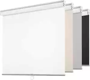 ChrisDowa Tende Oscuranti Senza Fili Free-Stop 100% per 34"L x 72"H, Bianco - Foto 1 di 9