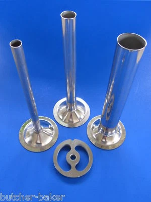 BUTCHER-BAKER size #12 Sausage Stuffing Meat Grinder Tubes Kidney Plate for Hobart LEM & MORE