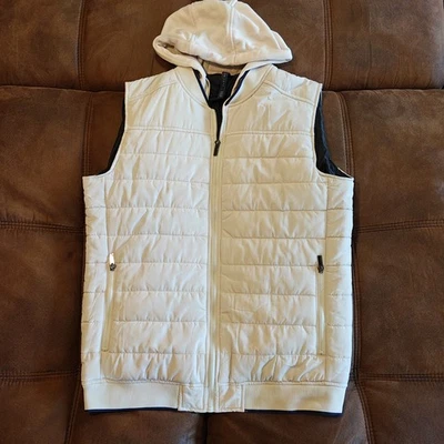 Chaleco acolchado Zara para hombre con capucha blanco XL calce ajustado Foto 1 de 4