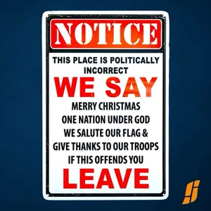 Notice Politically Incorrect Metal Sign Funny Rustic Decor 8"x12" - Picture 1 of 5