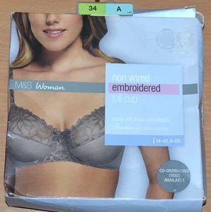 REGGISENO DONNA M&S 'DONNA' SENZA FERRETTO RICAMATO COPPA INTERA TAGLIA 34A VISONE - Foto 1 di 1