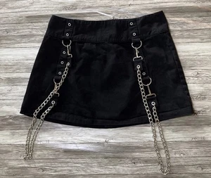 TRIPP NYC Black Chain Mini Skirt Sz M Y2K 90’s Punk Emo Gothic Daang Goodman - Picture 1 of 16