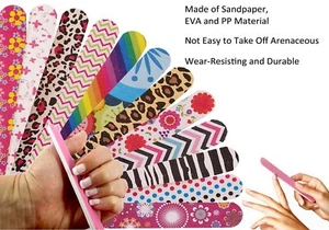Printed Nail Files Sanding Files Emery Board Double Sided Assorted Pattern Lot - Picture 1 of 4