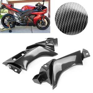 Coppia Carena Pannello Copri Telaio Centrale Fibra di Carbonio Fit Yamaha YZF-R1 2004-2006 - Foto 1 di 7