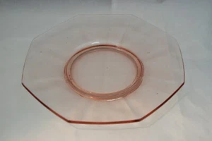 Vintage Heisey Octagon Pink Clear Footed Depression Glass Plate - Picture 1 of 5