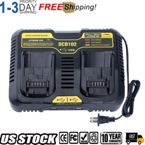 Dual-Ports Charger For DeWalt 12V~20V Max Li-on battery DCB206-2 DCB205 DCB200 - Picture 1 of 7