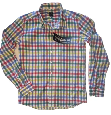 Urbane коробка длинным рукавом Мужская рубашка, размер M, 100% хлопок, многоцветный клетку новый с Ярлыками - Изображение 1 из 4