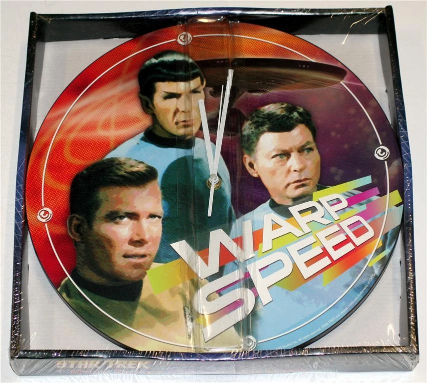 STAR TREK The ENTERPRISE Captain Kirk Spock Bateria RELÓGIO DE PAREDE QUARTZO 13-1/2 Novo - Imagem 1 de 1