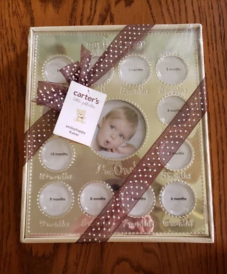 CARTER'S BABY'S  MY FIRST YEAR SMILEYHAPPY PICTURE FRAME  -NEW IN SEALED WRAP - Image 1 of 2