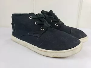 TOMS Youth Black Ankle Chukka Lace Up Casual Shoes Youth Size 2.5 - Picture 1 of 7