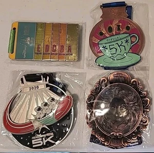 Run Disney 2020 Virtual 5k Medals E Ticket, Space Mountain, Haunted Mansion - Picture 1 of 5