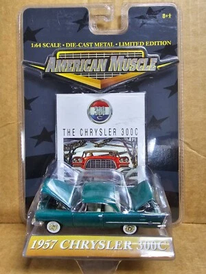 ERTL American Muscle 1:64 1957 Chrysler 300C No. 32352 Turquoise 2000 - Image 1 of 3
