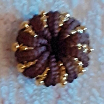 8 Knöpfe, 20 mm, Steg, braun/gold gekordelte Ausführung - Bild 1 von 4