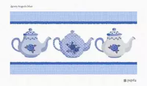 Delicate teiere blu kit punto ago o tela - Foto 1 di 2