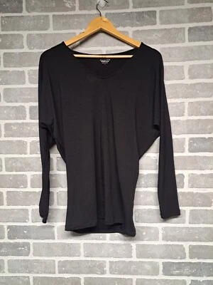 Garnet Hill Womens Knit Black V-Neck Pullover Long Sleeve Blouse Size Small - Image 1 of 4