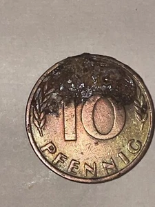 1950 DEUTSCHLAND 10 PFENNIG COIN - Picture 1 of 2