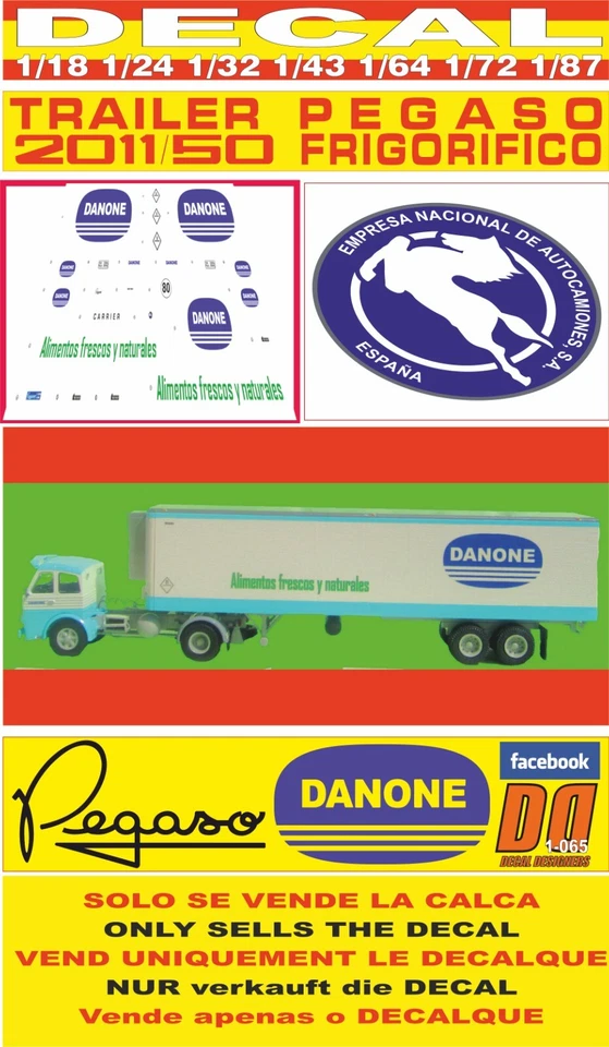 DECAL TRAILER PEGASO FRIGORIFICO DANONE (08) - Image 1 of 1